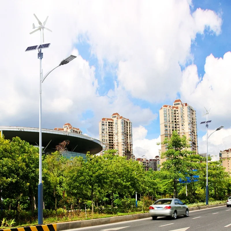 Led Wind Turbine Luminaria solar 100w 200w 300w Vertical Wind Solar Hybrid Street Light