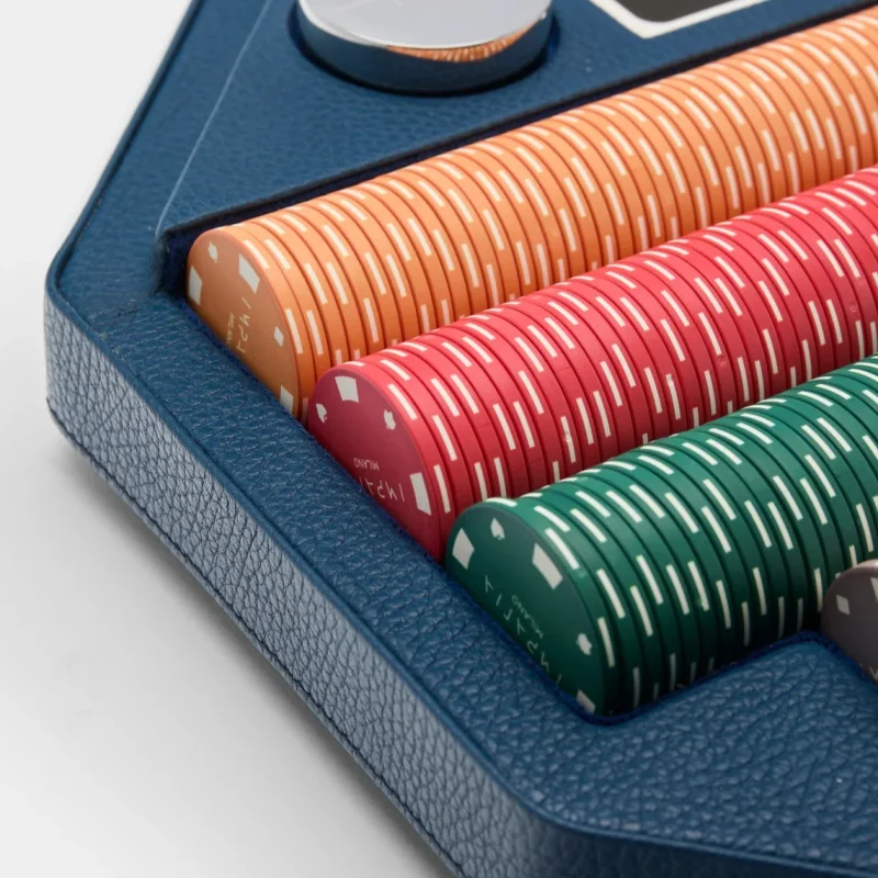 Personalized Custom logo 500-1000pcs Luxury Vegan Leather Poker Set case Chips Box Casino Accessories