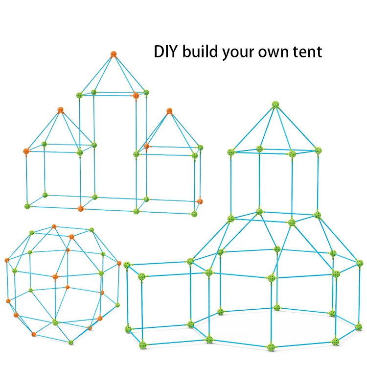Fort Building Kits DIY Tent for Kids 3D Splicing Toy Castle Den Construction Fort Tunnel Tent Toy