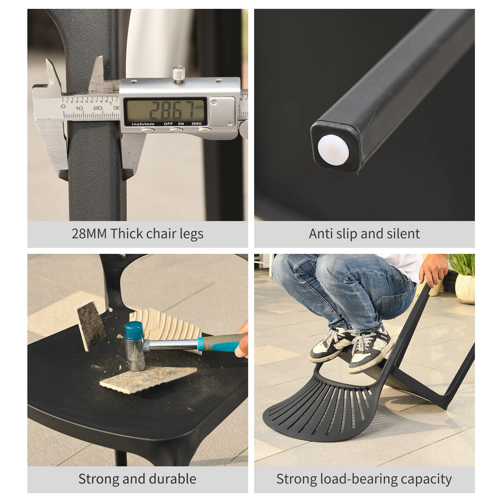 [MOJIA]Shell Plastic Chair Simple Design Garden Coffee Restaurant Chair 28mm Thick Chair Legs Multiple Colors Resell Low Price