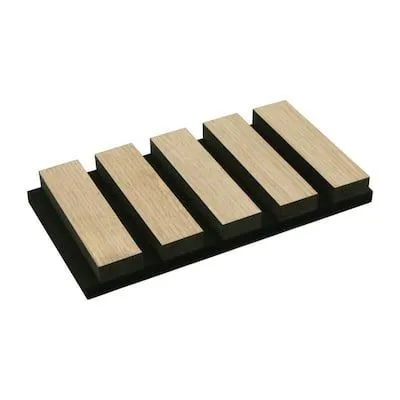 Free Sample Akupanel Mdf Natural Wood Veneer Pet Wall Panel Noise Insulation Soundproof Slat Wood Acoustic Panel Sample for Wall