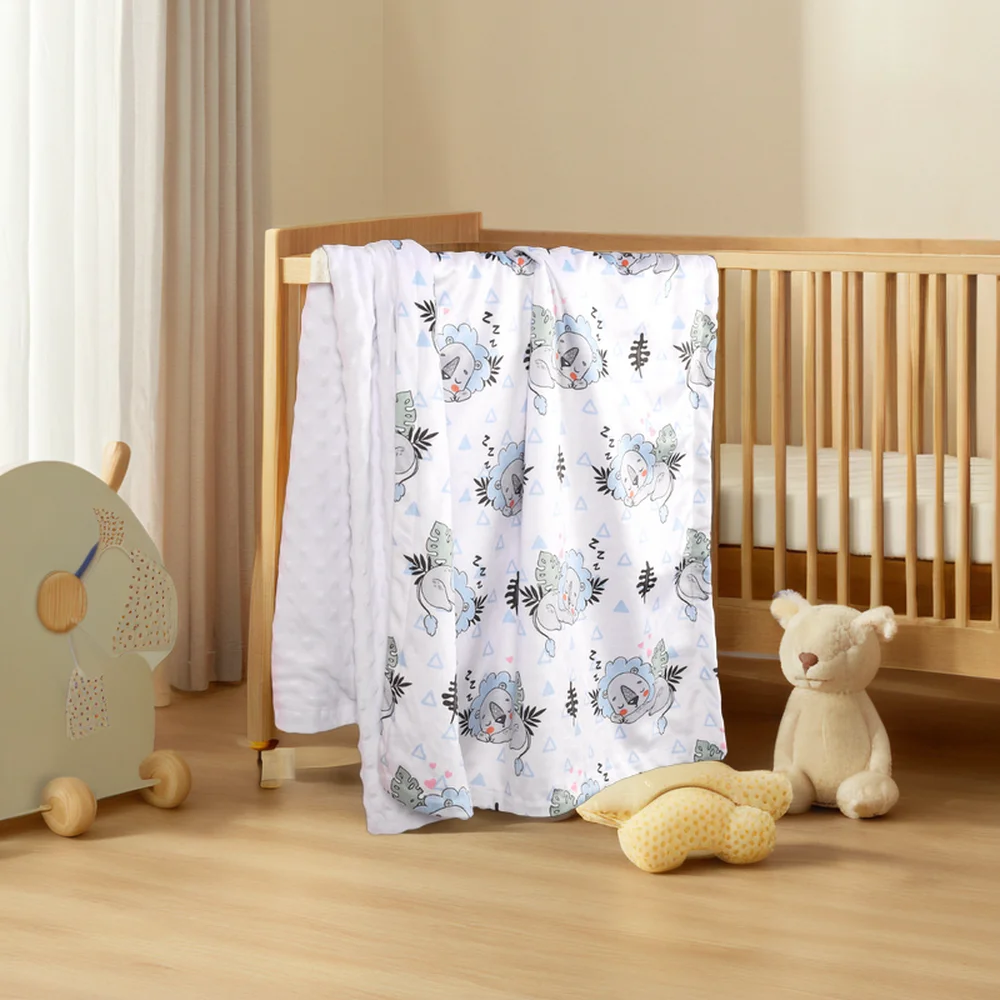 Silky Micro 30x40 Inches Soft Minky Dot Blankets Multifunction Baby Swaddle Blanket Made of Polyester for Babies