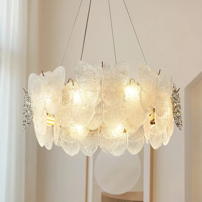 Luxury Light Crystal Living Room Chandelier French main Bedroom Dining Room  Butterfly  Crystal 2023 New Lamps