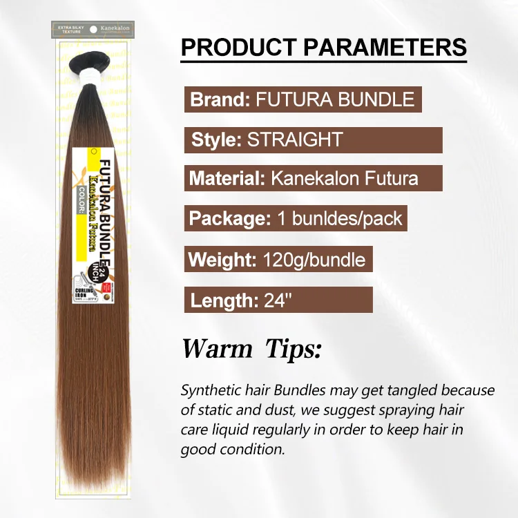 Julianna Kanekalon Wholesale Futura Fiber Synthetic Bundle Pack Straight Heat Resistant Fiber Synthetic Weave Bundle Extension