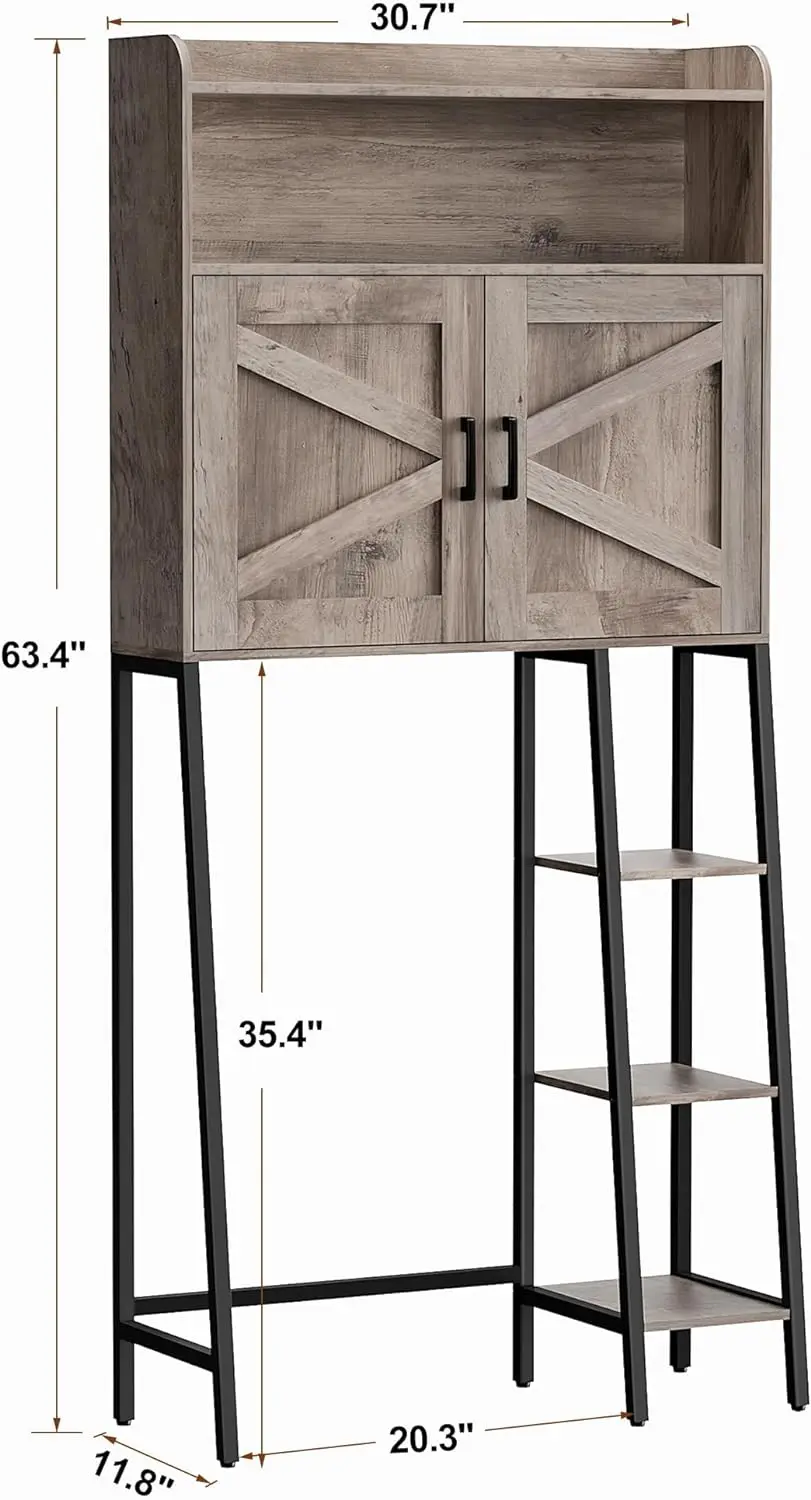 Bathroom American style toilet rack saving space living room 3 Layer storage rack with cabinet door