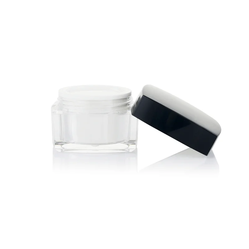 Plastic Frosted Matte Cream Jars Lotion Plastic Transparent Bottles With Black Glossy Cap For Cosmetics Packing Containers