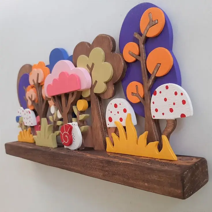 Magic Forest Woodcrafts Decorative Statues and Art for Shelves Sculpture Table Decor