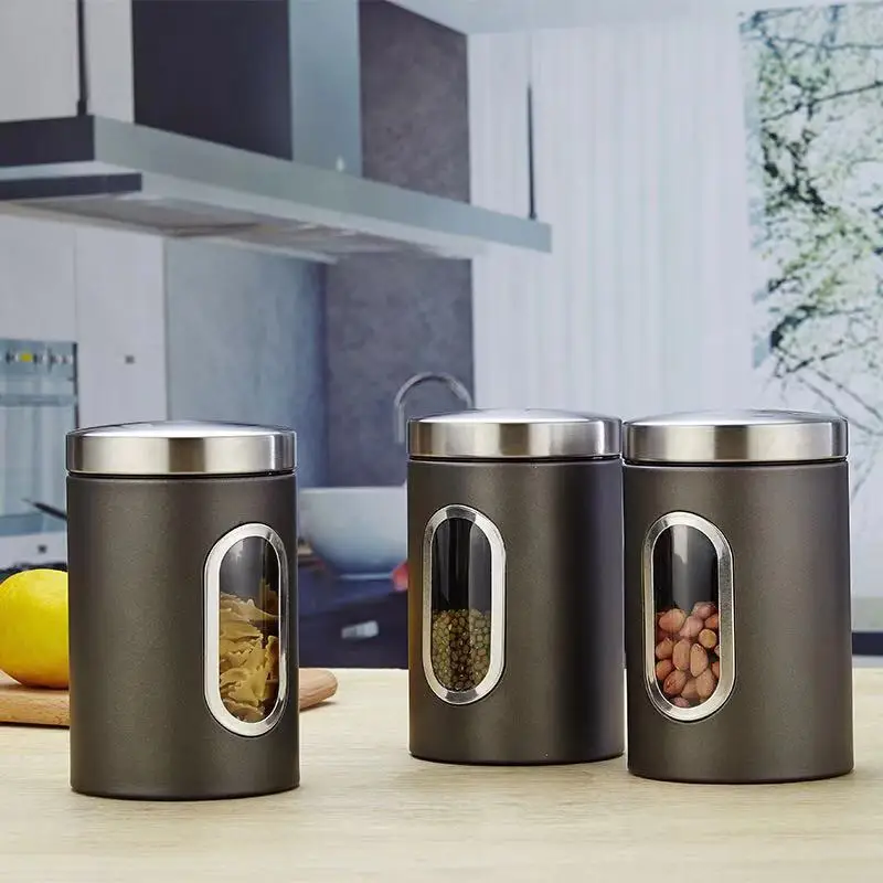 Household Protein Powder Container Stainless steel Storage Jar Tea Coffer Sugar Canister