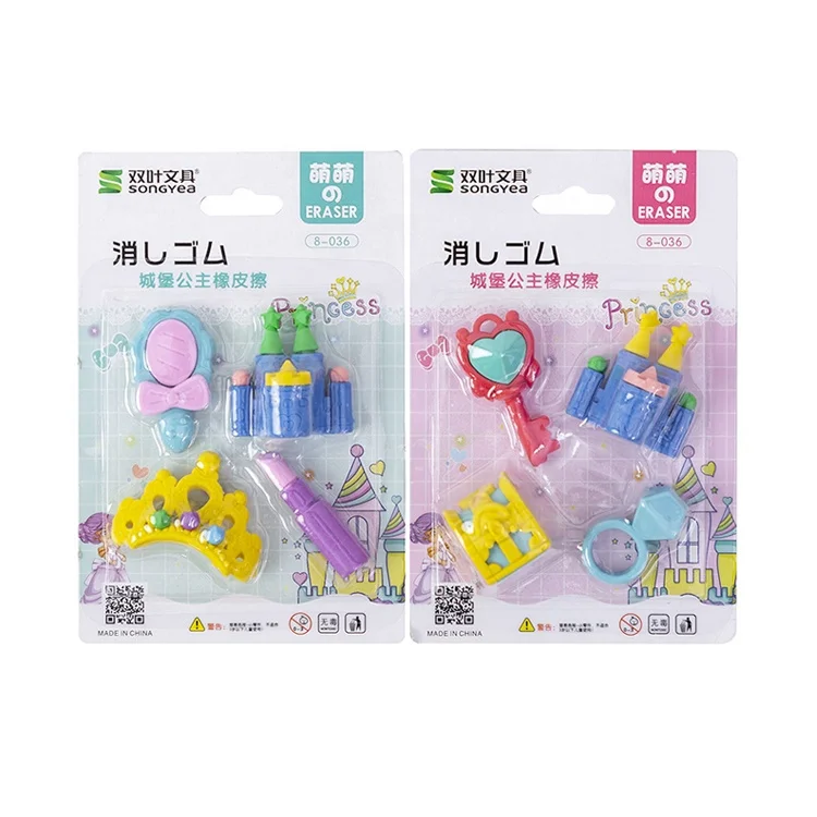 School kids gifts kawaii cute princess castle lipstick eraser for girls