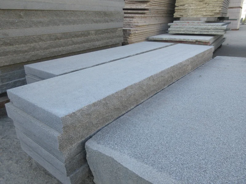 Natural Stone Step  Granite G654 Grey Stone Stair Treads For Outdoor