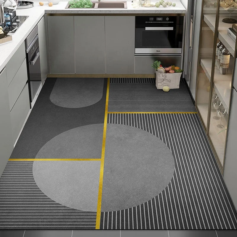 Timan лидер продаж абстрактный дизайн линии большой размер нескользящий легко Очищаемый диатомит водопоглощающий кухонный коврик для дома