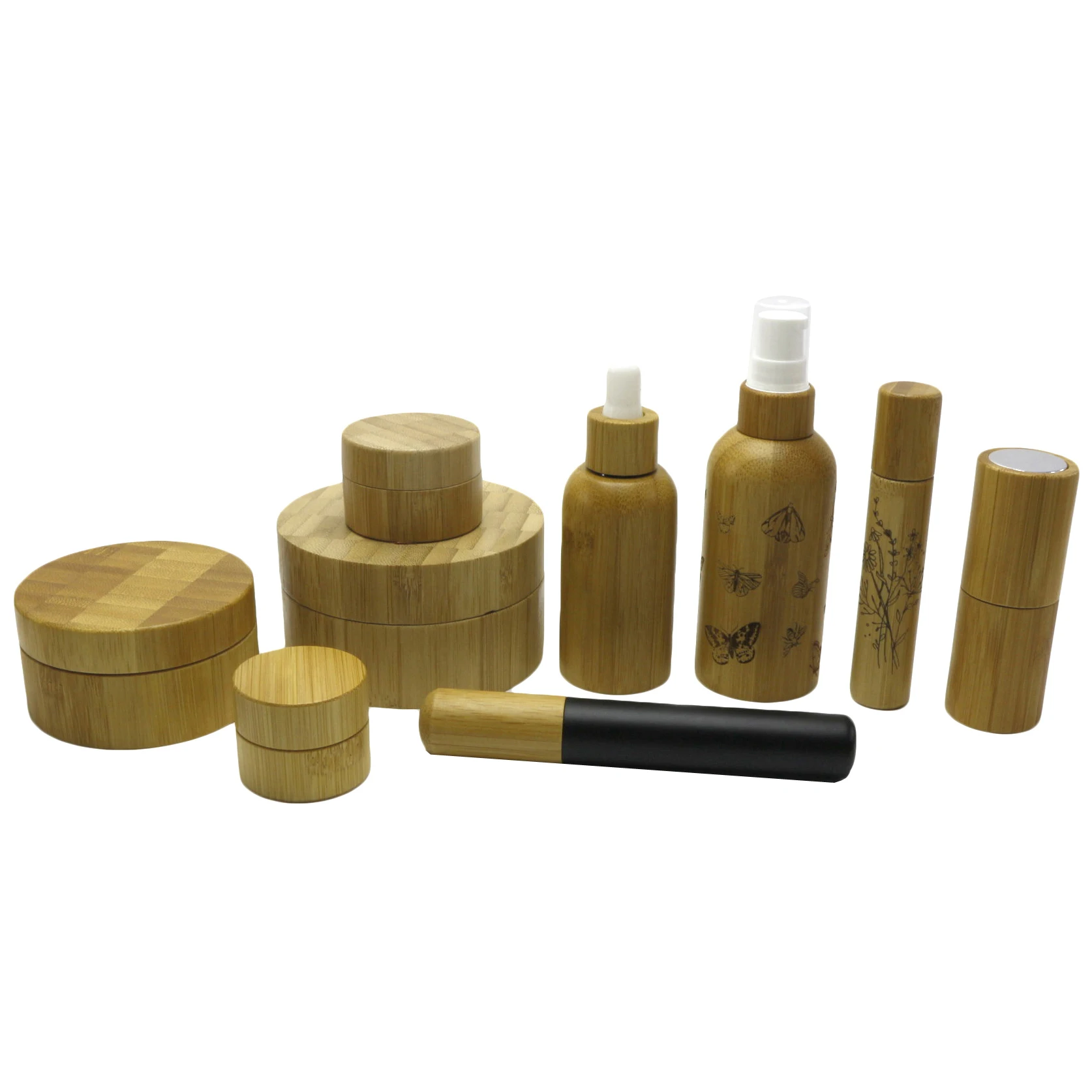 Natural Bamboo bottle jars Empty bamboo Cream Jar bamboo roll on bottle GJ-CC198