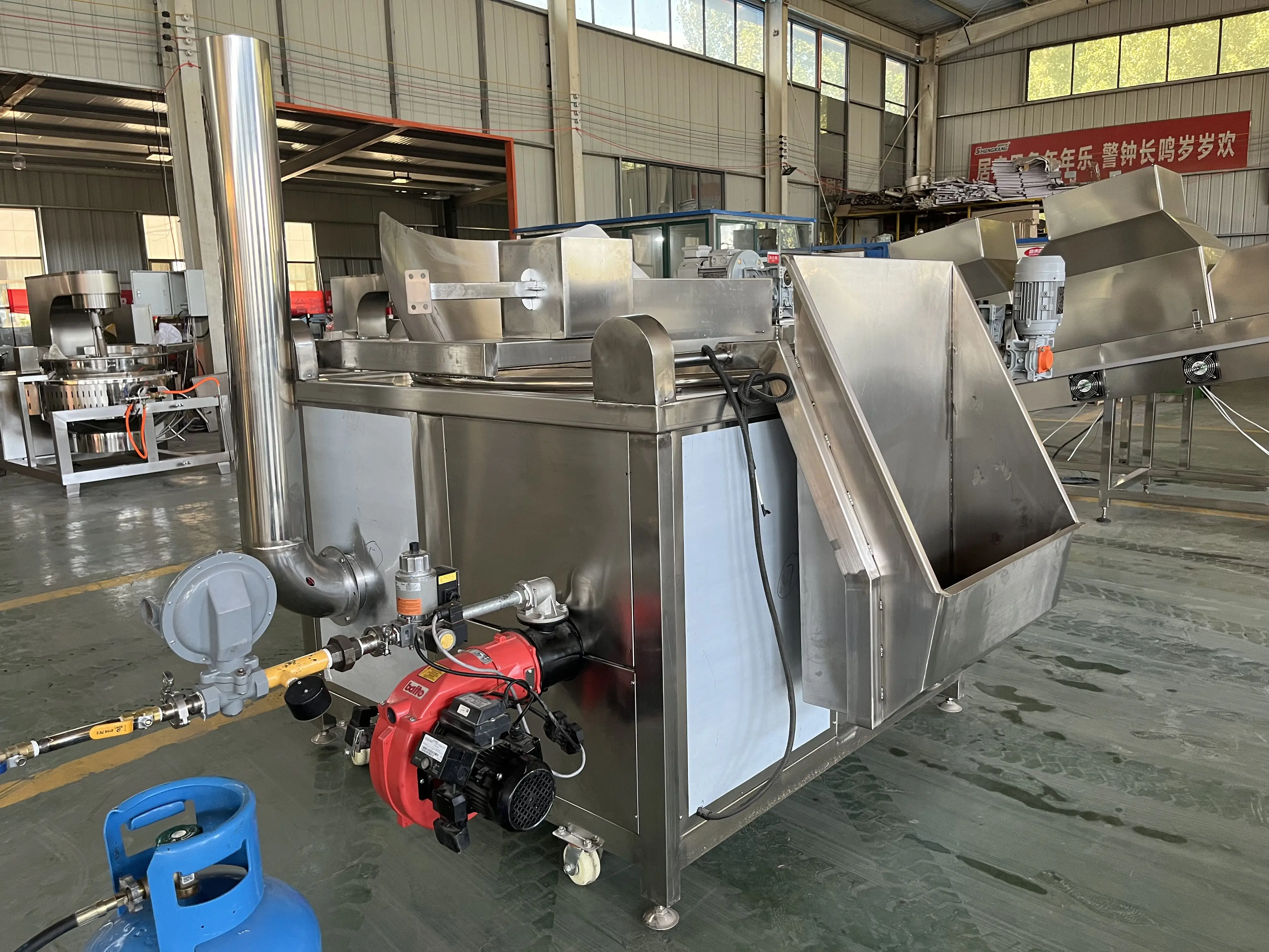 Industrial Fully Automatic Batch Fryer Pork Pig Skin Frying Machine Batch Round Deep Fryer For Sale