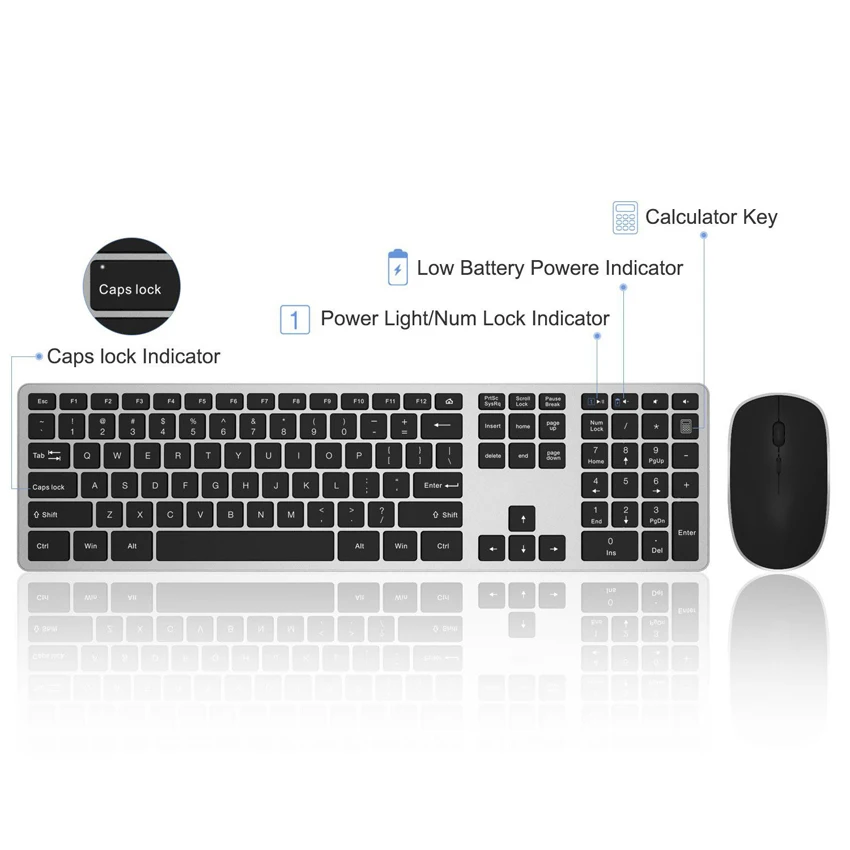 2020 New Design Ergonomic Scissor AZERTY Layout Clavier 2.4G Wireless French Keyboard Mouse Combo