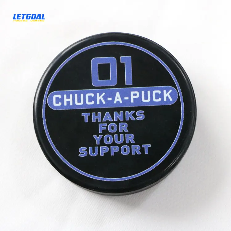 customized logo printed wholesale durable rubber ice hockey pucks