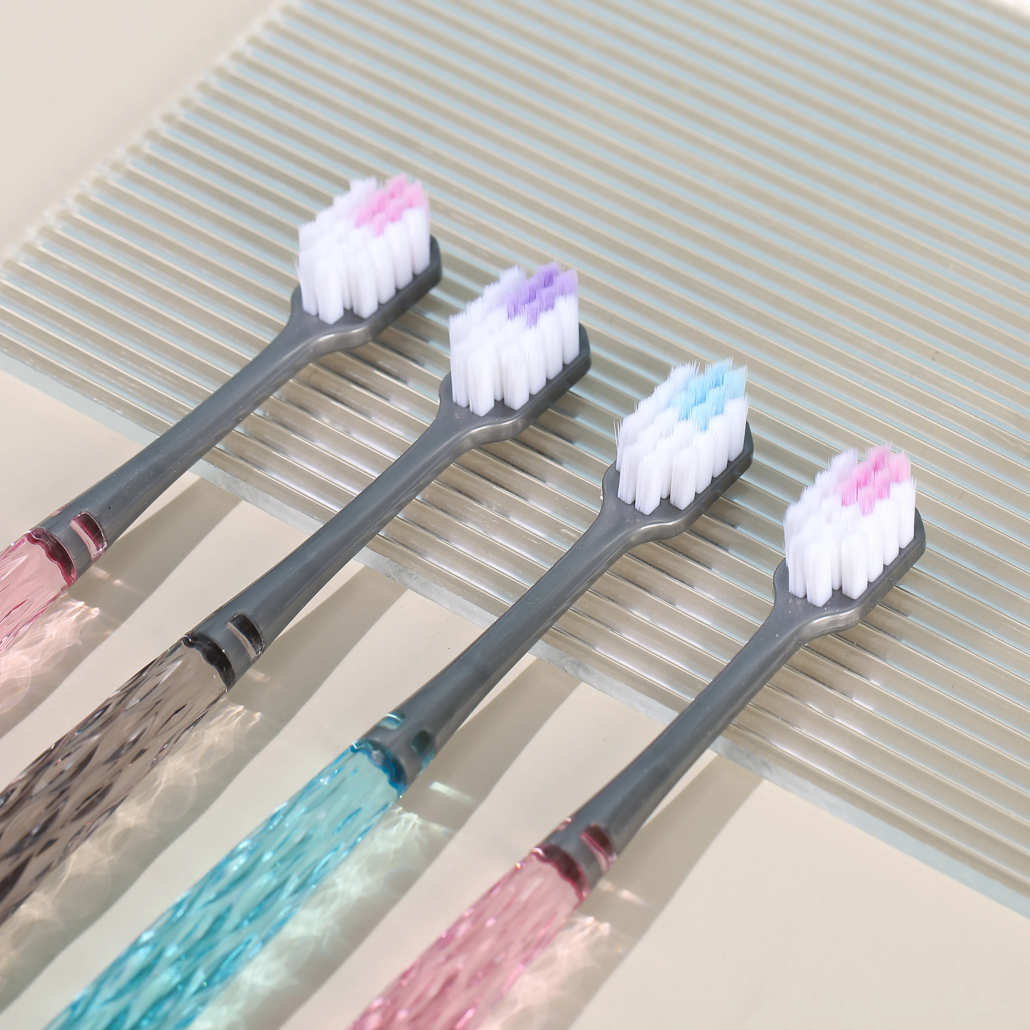 Internet sensation coloured soft-bristled gum care adult home use high value superb crystal diamond toothbrush