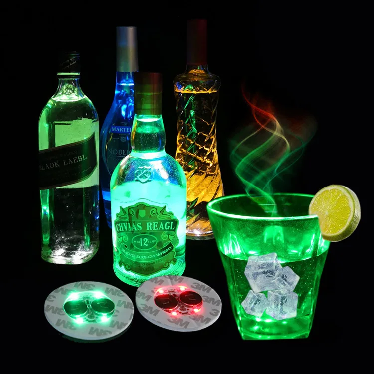 New design party decoration led bottle light drink coaster 3m eva Led Coaster lights