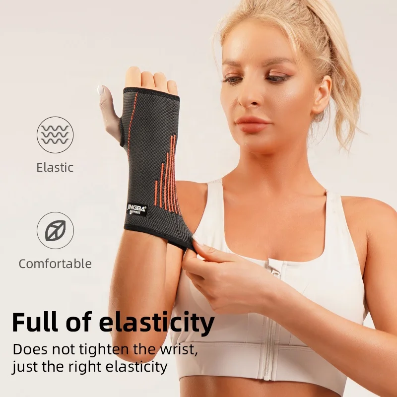 JINGBA Wholesale Wrist Brace Breathable Fingerless Glove Hand Wrist Protector Relieve Hand Wrist Joint Pain