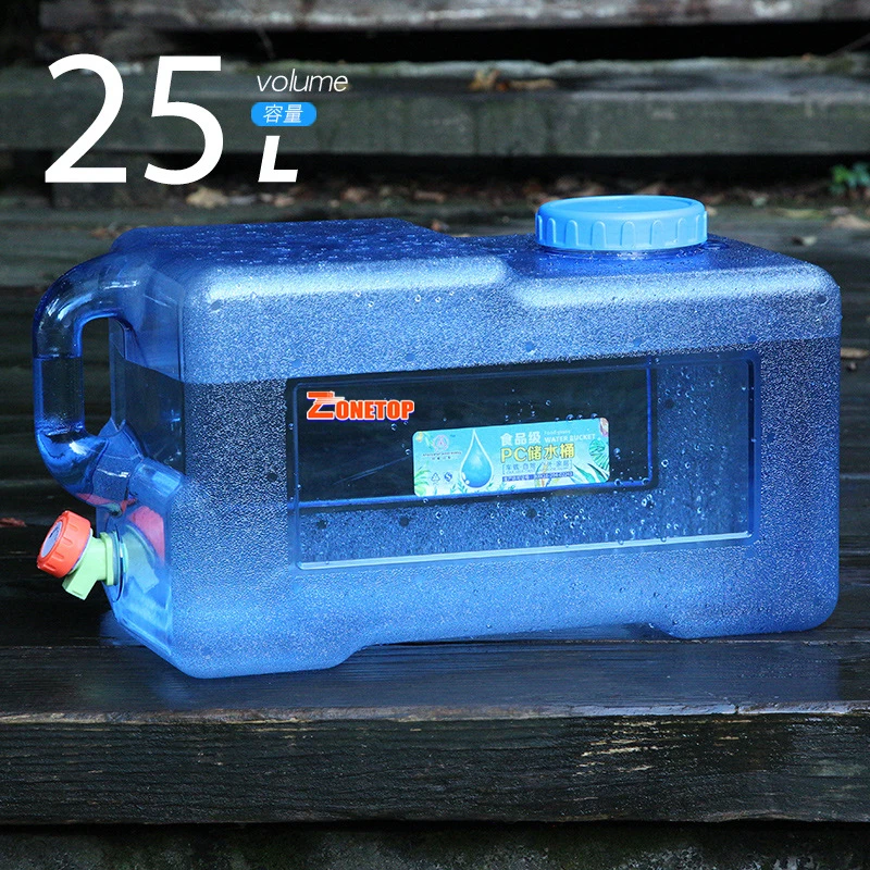 Outdoor Plastic Square Water Bucket 18L 19L 20L 5 Gal Drinking Water Container With Faucet