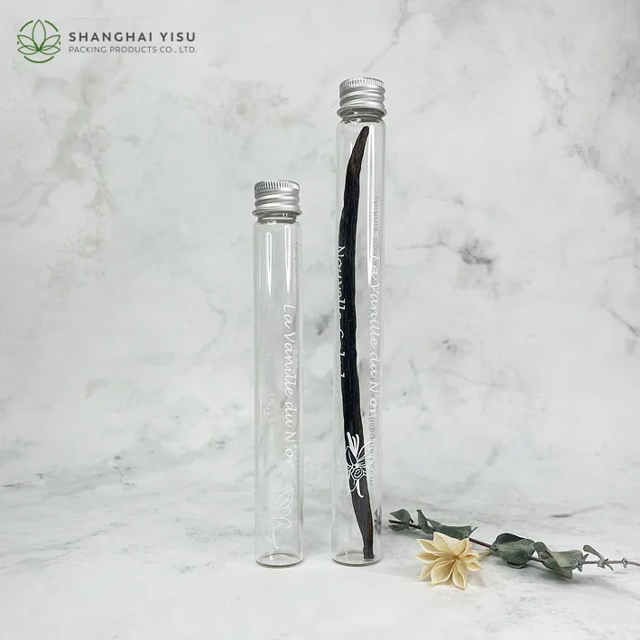 18x180mm 20x200mm Vanilla Vial Bottles Long Glass test Tubes with Screw Cap