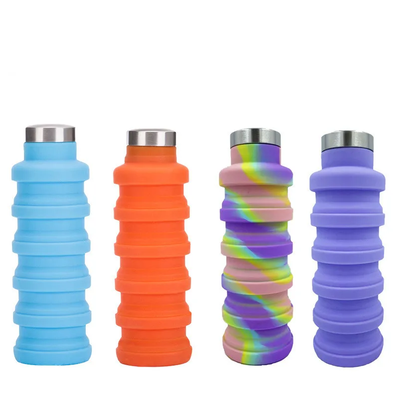 0128 Portable Silicone Telescopic Water Cup Travel Outdoor Riding Silicone Water Bottle Sports Fitness Folding Water Bottle