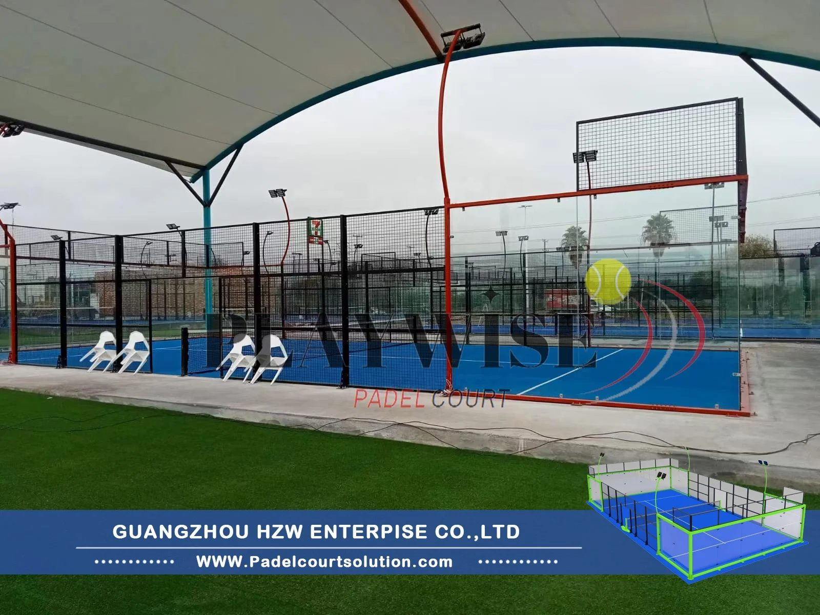 Padel Tennis Sports Equipment Full Super Panoramic Indoor Outdoor Padel Tennis Court With Roof Or Cover