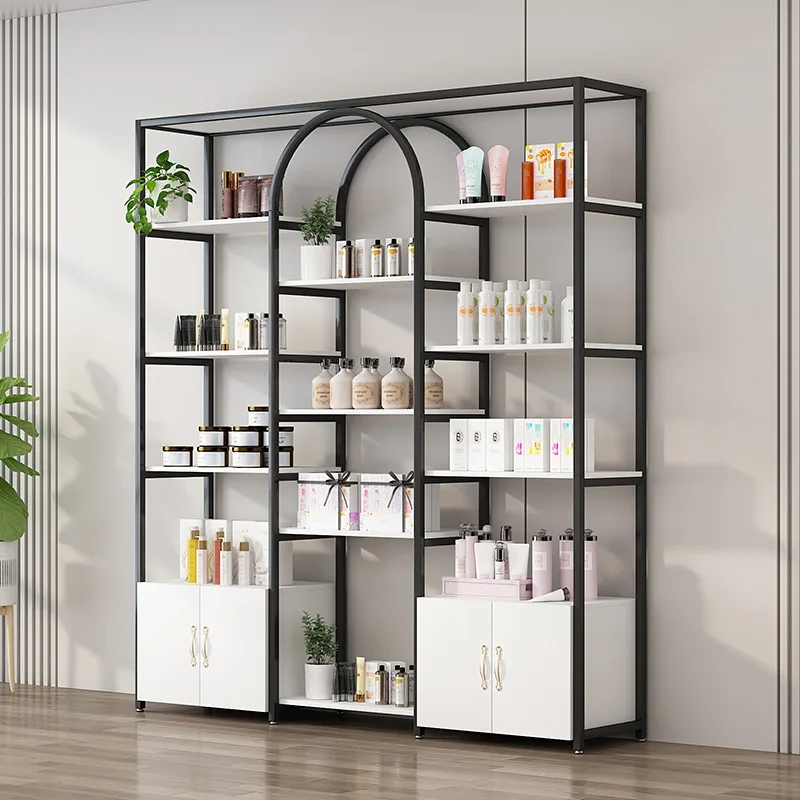 Multi-layer container shelves Products Shelf display racks beauty salon cosmetic display case