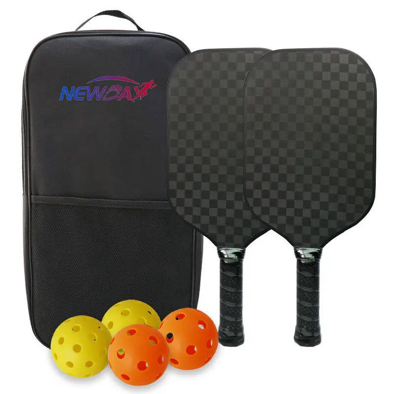 Wholesale Graphite 3k 12k 18k Pickleball Paddles Set Of 2 Graphite Lightweight Pickle Balls Equipment pickleball paddle4 balls