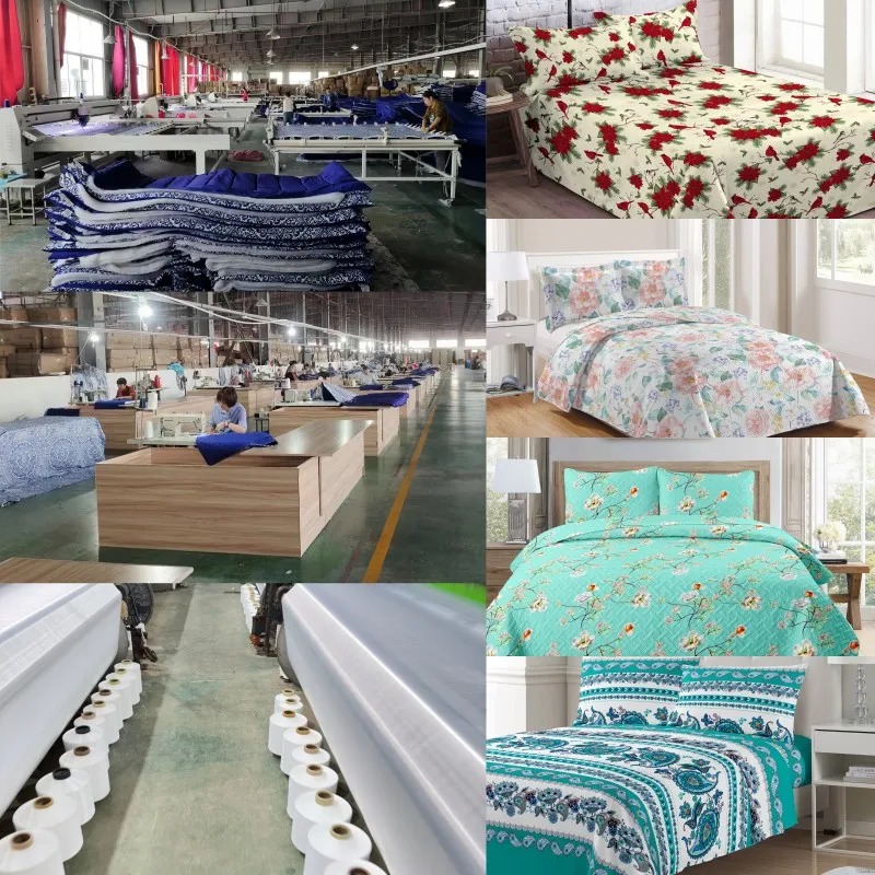 Заводское Дешевое постельное белье из полиэстера микрофибры стеганое одеяло королевского размера комплект красивых постельных