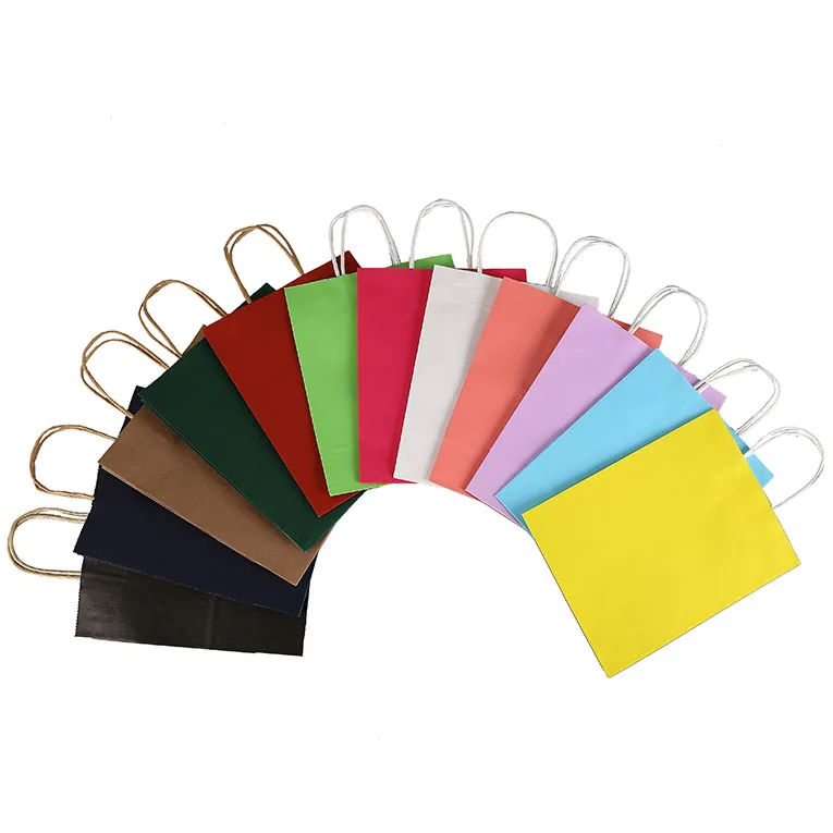 Mz Colorful Kraft Paper Retail Bags Wholesale Small Kraft Paper Bag Small Color Kraft Paper Bag With Handles