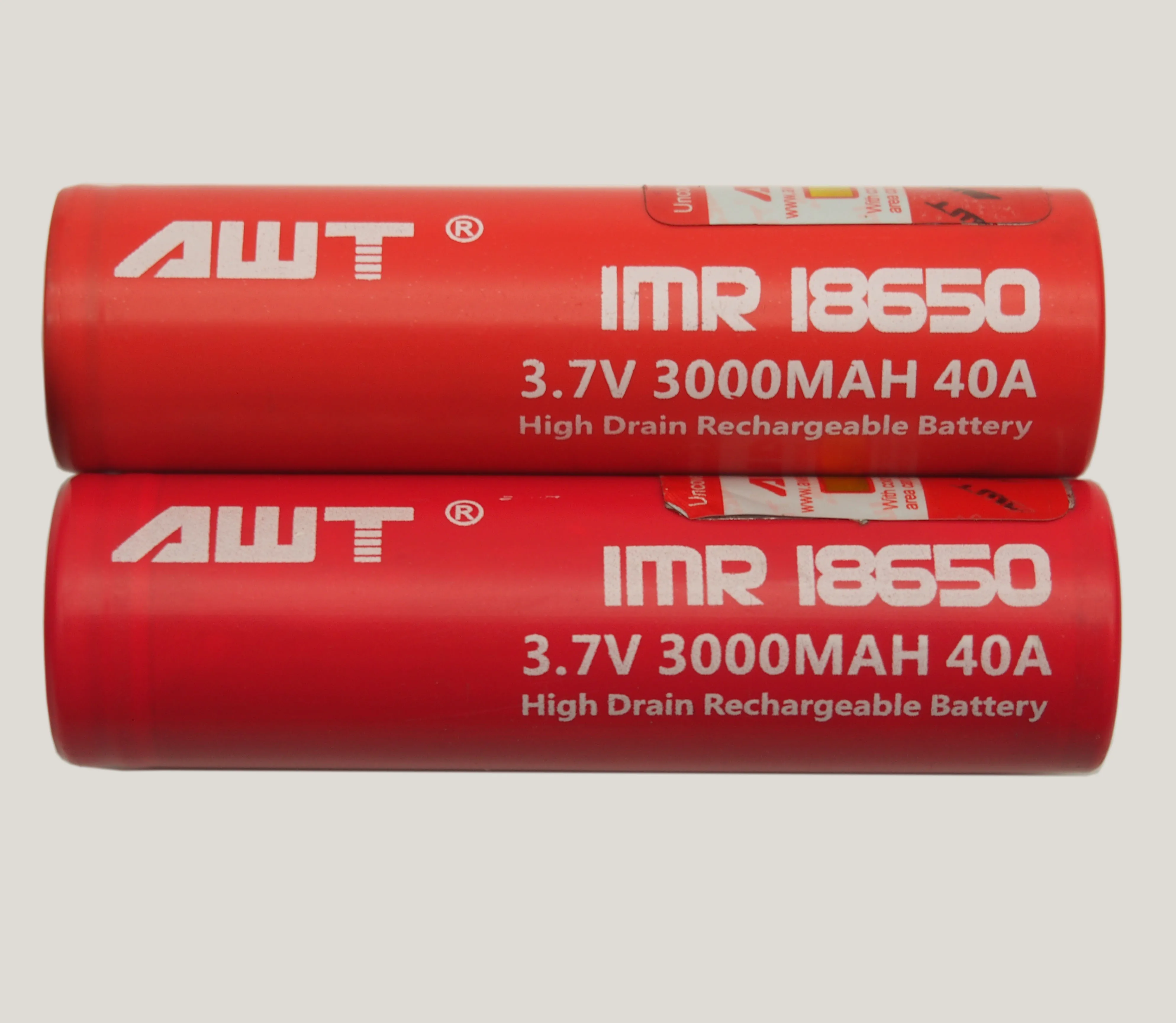 High quality 18650 AWT 40A  3000 mAh li-ion red battery for wismec rx200 tool power