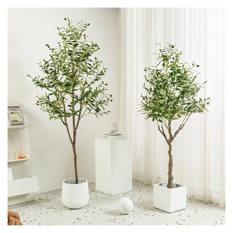 Indoor Outdoor Decor Olive Tree Potted Plant Simulation Artificial Bonsai Tree