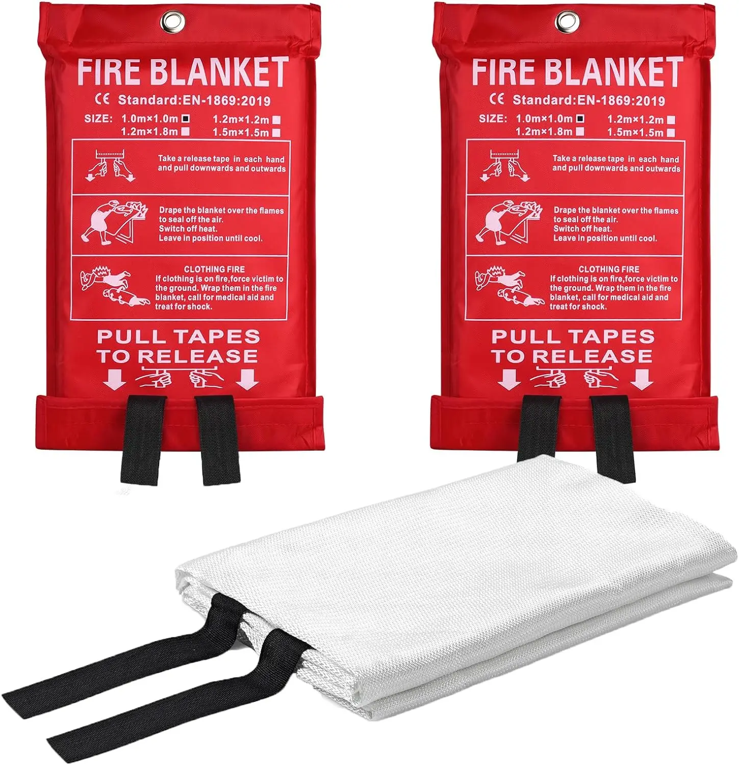 Portable Emergency Fir Blanket For Home Use Fire Safety Fiberglass 550 Degree Celsius Resistant Fire Blanket For Kitchen