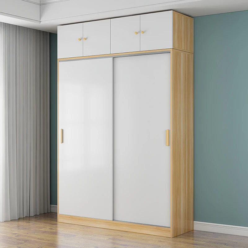 Eenvoudige massief houten zwarte walnoten garderobekast van vloer tot plafond met een breedte van 140 cm