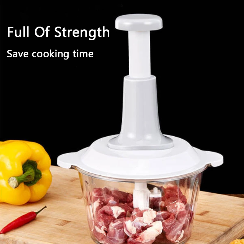 2024 Hand-Operated Steel Onion and Vegetable Chopper Plastic PP Meat Grinder for Kitchen Use for Home and Fruit Processing