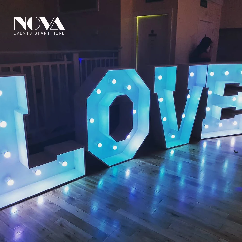 High quality luminous led raised words led letter for wedding