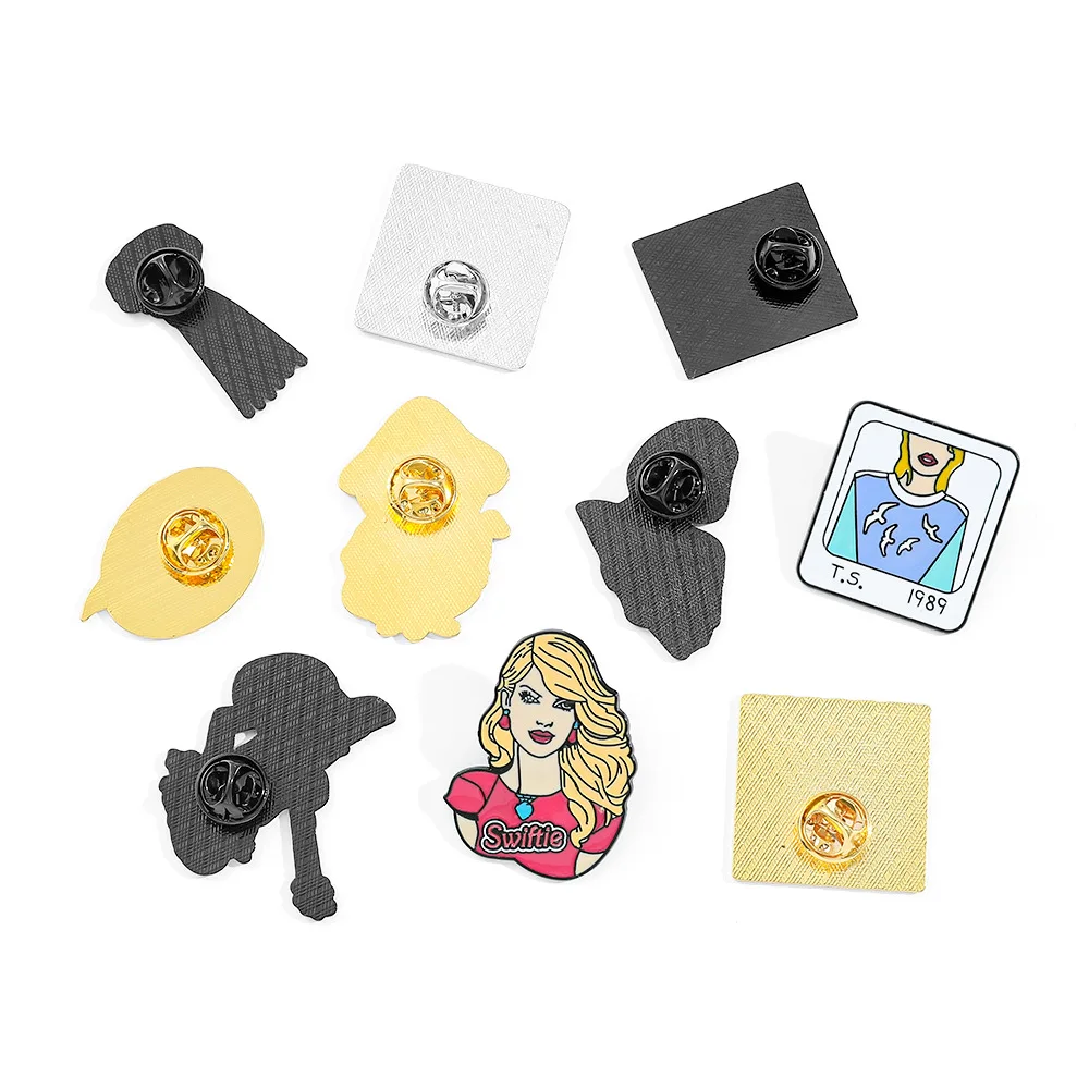Hot sales Taylor star swift metal pins Usa Popular Singer Corsage Brooch Fans Hat Clothing Bag Decorative Enamel Lapel Pin