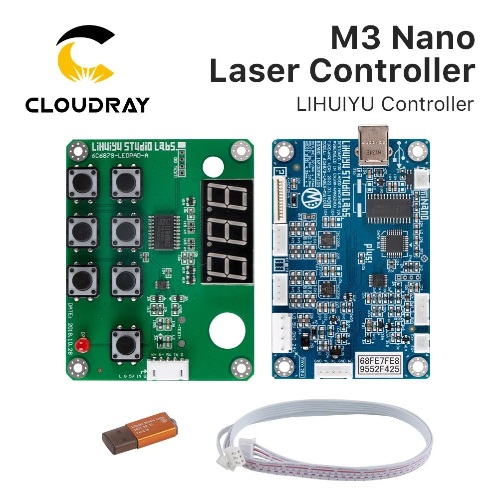 Нано-лазерный контроллер Cloudray M3 для режущего и гравировального Станка CO2 K40