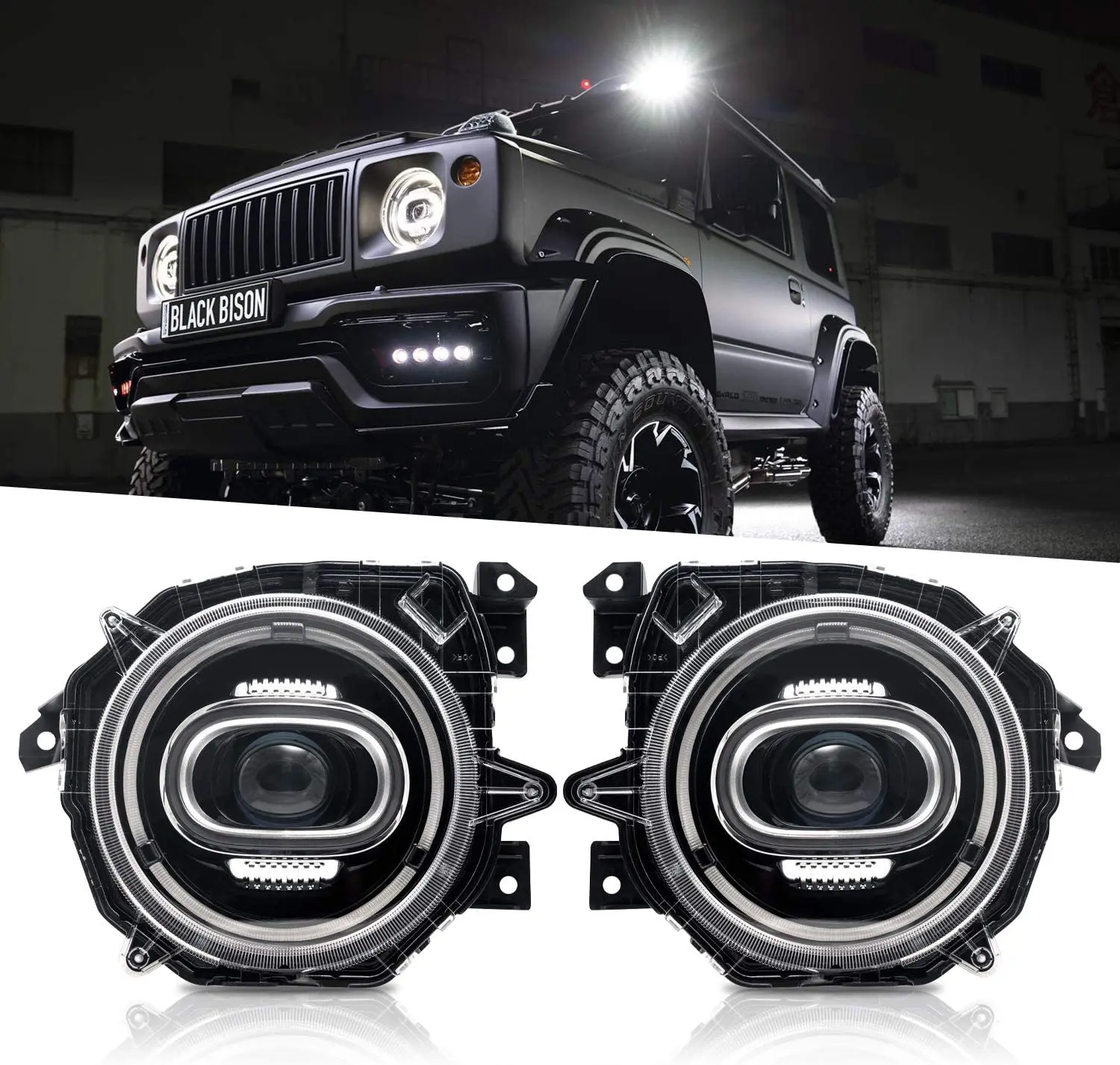  Оптовая продажа Оригинальные запасные фары Jimny с последовательным поворотным сигналом 2018 вверх для
