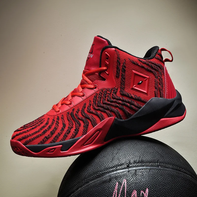 Оптовая продажа баскетбольной обуви, мужские громоздкие дышащие кроссовки, красные модные кроссовки, Лидер продаж
