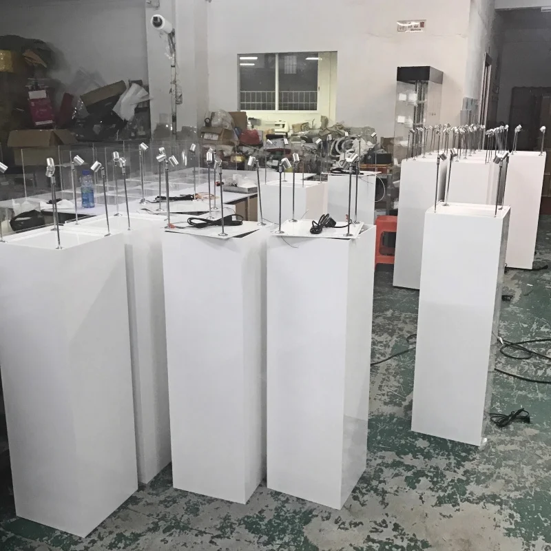 Acrylic Plinths Pedestal Display Cube Stand Custom museum Floor Standing case Boutique Cabinet