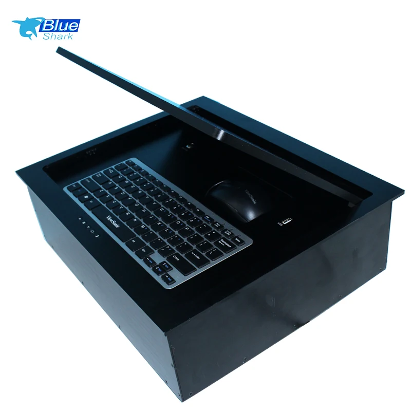 Flip Paperless Desk Monitor Motorized Lcd Lift Flip up Monitor Lift Conferencing Equipment Audio Conference System