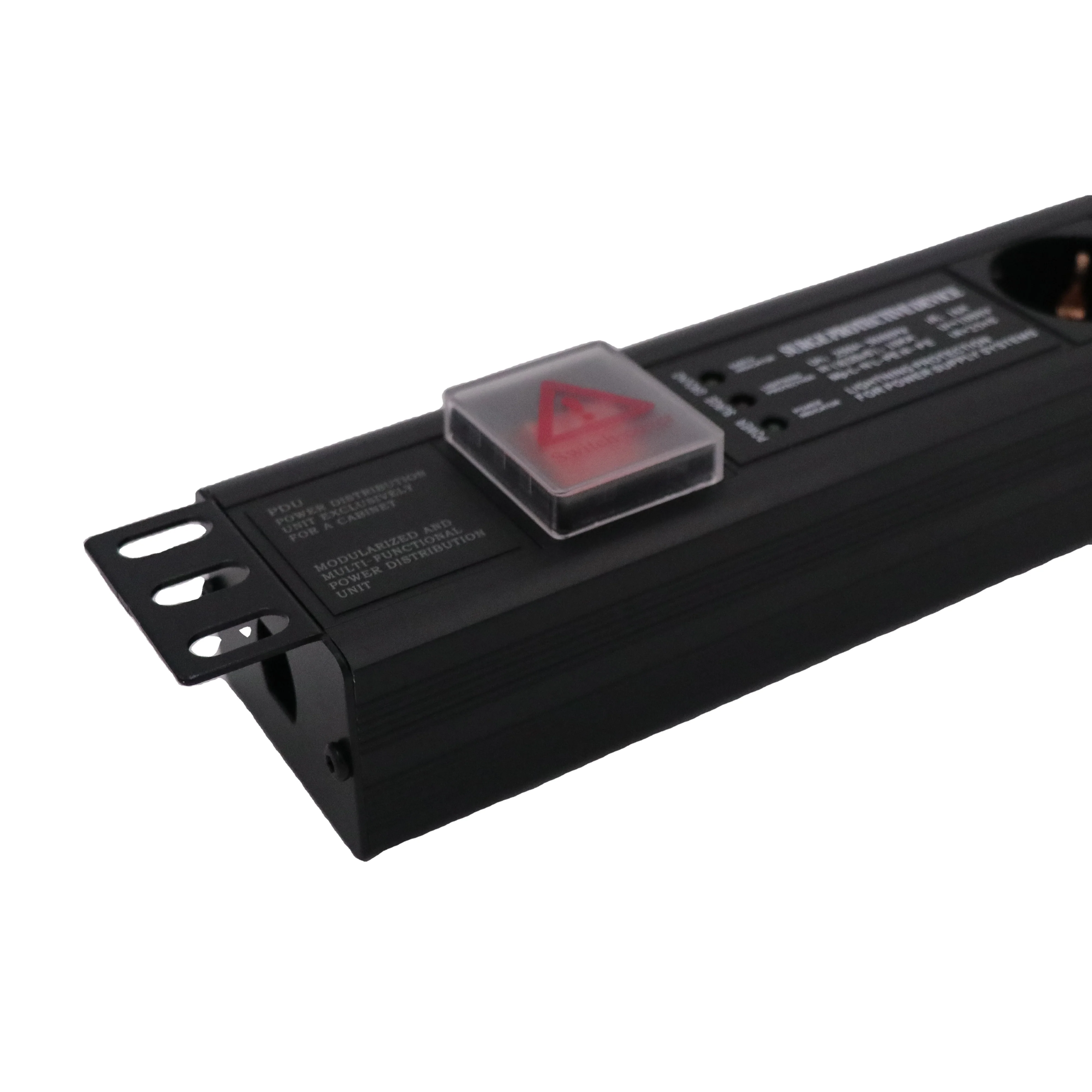 1.5U 6way   industry  Germany  three light surge production grounding instructions PDU socket  with on off switch