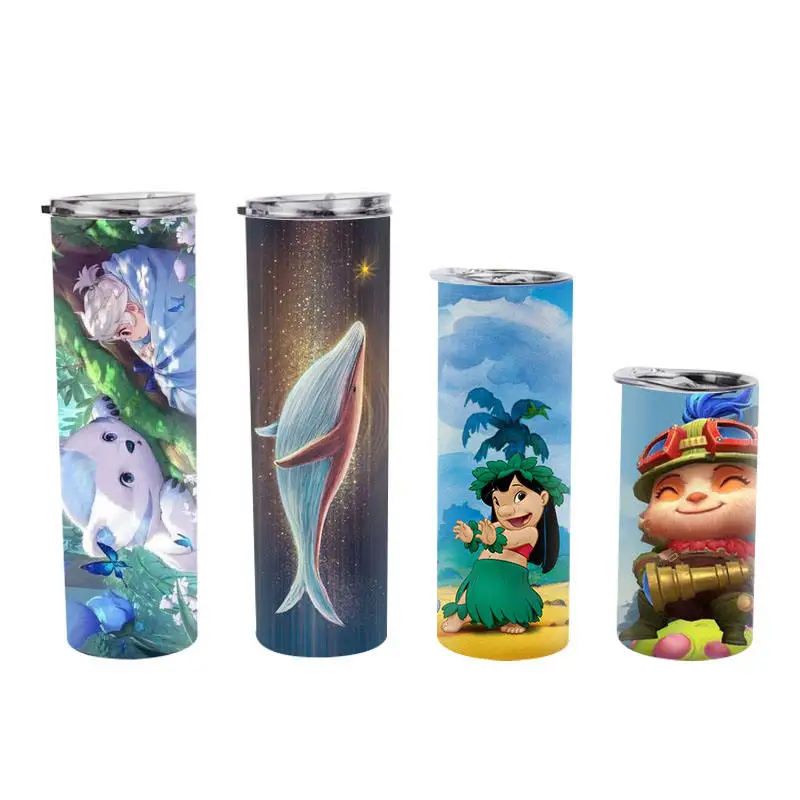 USA Warehouse 12oz 15oz 20oz 22oz 30oz Stainless Steel Double Wall Insulated Straight Sublimation Tumbler Cups