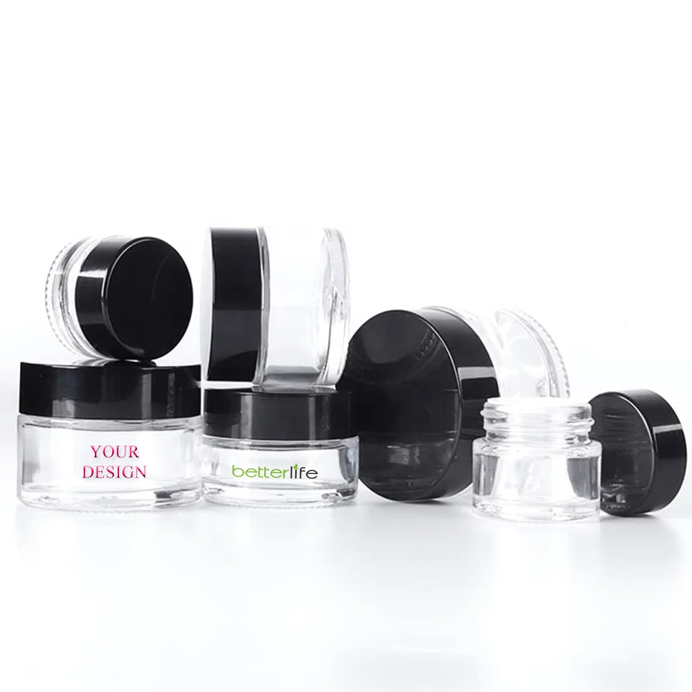 Factory prices 3g 5g 7g 9g 1oz 2oz Custom Glass Cosmetic Cream Jar Small Glass Jar for Eye Cream