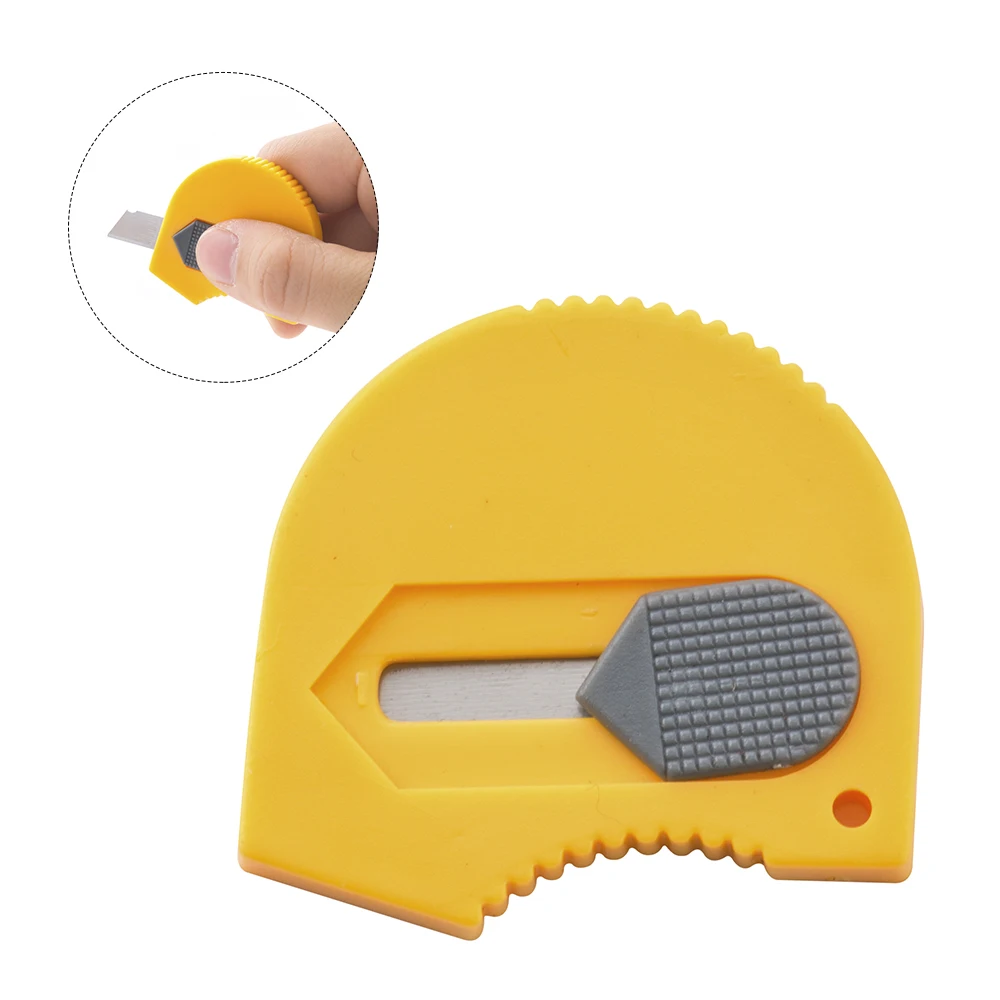 Yellow office school stationery cutting letter paper safety retractable box cutters small mini art cutter knife (1600685296984)