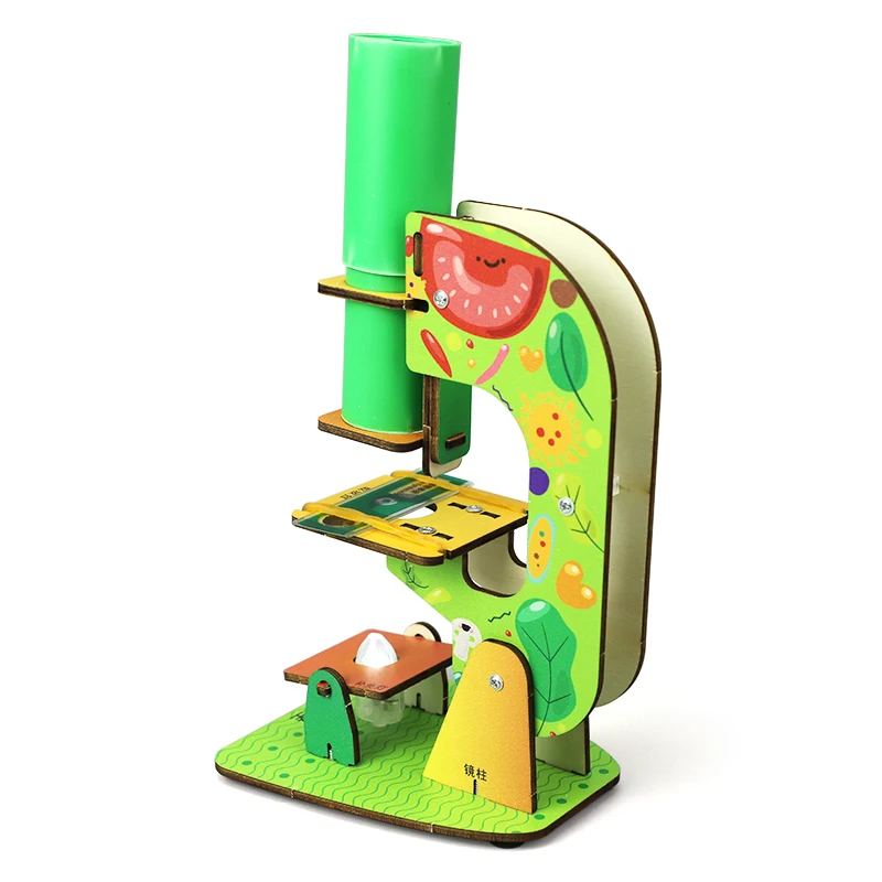 Handmade Microscope Science Experiment Assembling Stem Toys Educational Kits Baby Toy