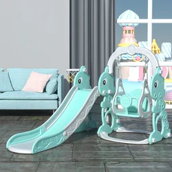 Hot Sale Playground 3 In 1 Combine With Swing And Basketball Plastic Baby Slide For Baby