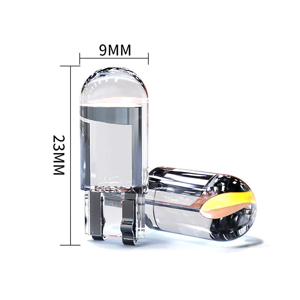 194 T10 Cob Led Car Bulb 3000K Amber 6000 White Green Blue Red Wedge License Plate Lamp Dome Light White Diode