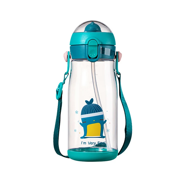 
Michley Hotsale Tritan Flip Top Lid BPA Free PlasticToddler Cup School Kids Water Bottle with Straw 